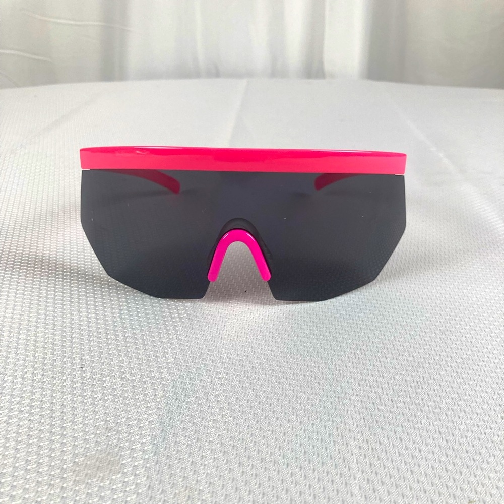 Pink Oversize Exaggerated 90s Retro Sporty Wrap style Sunglasses